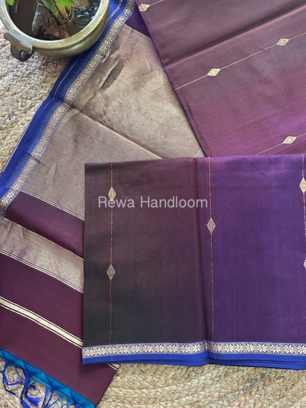 fuchsia Pink Zari Butti Maheshwari Saree SBS024