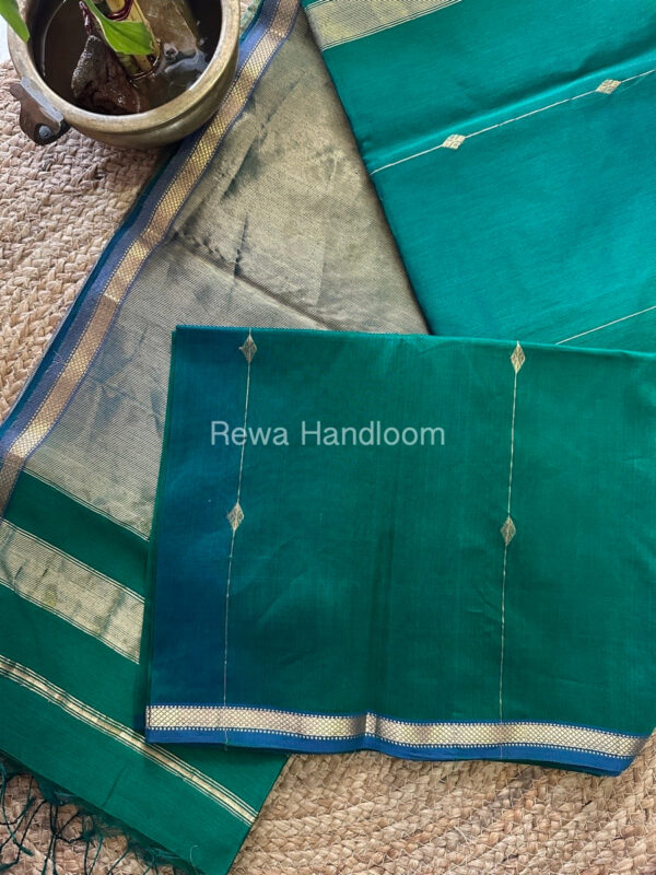 Coffee Brown Zari Butti Maheshwari Saree SBS025