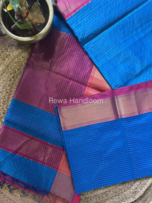 Maheshwari Orange Zari Checks Saree ZCHX247