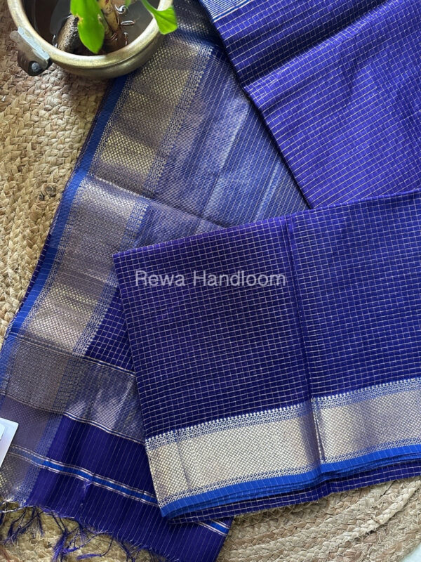 Maheshwari Magenta Zari Checks Saree ZCHX249