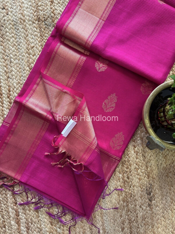 Maheshwari Pink Butta Pallu Silk Saree ZM021